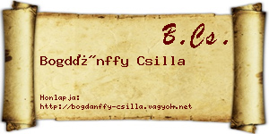Bogdánffy Csilla névjegykártya