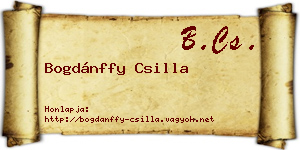 Bogdánffy Csilla névjegykártya