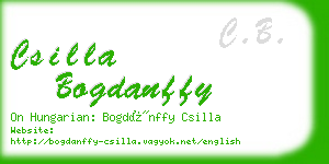 csilla bogdanffy business card